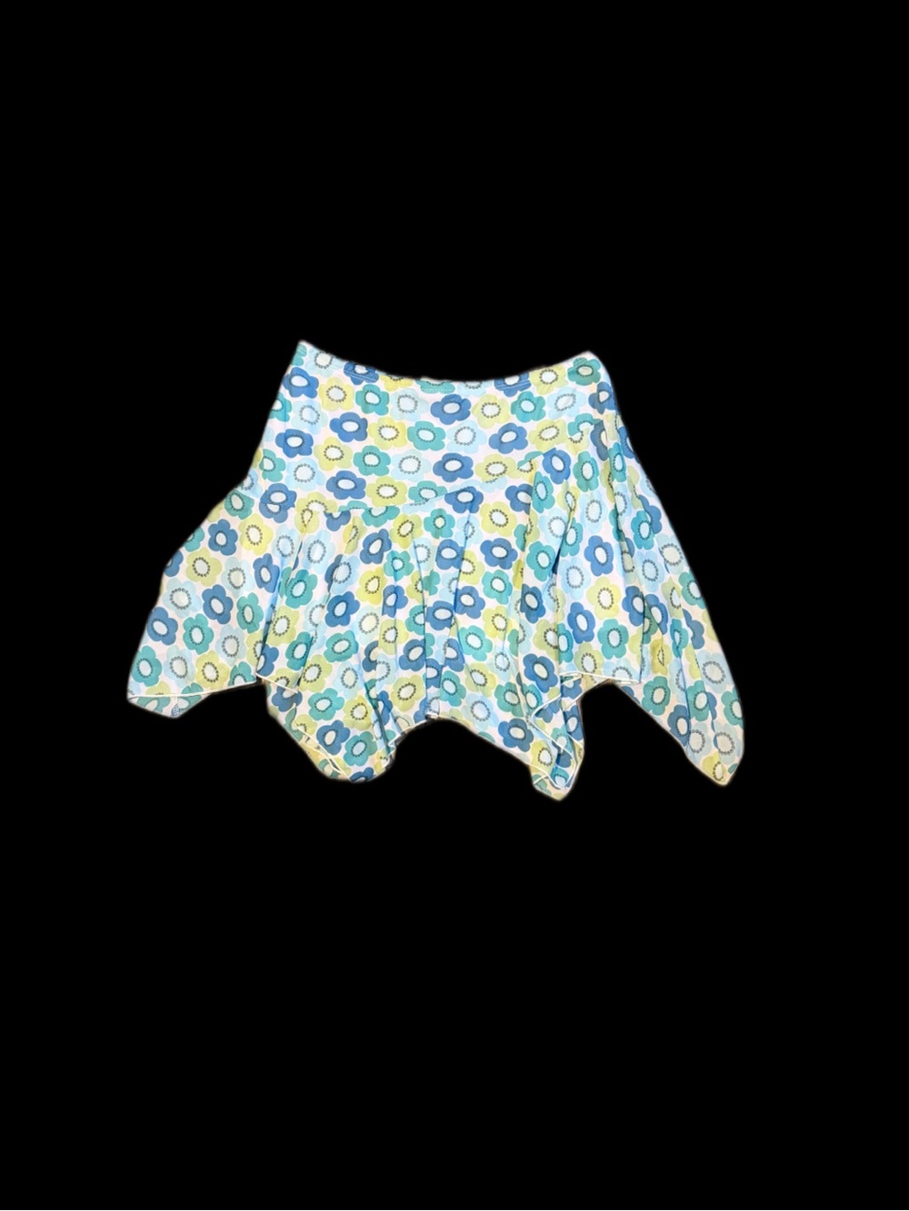 Y2K Fashion Bug Blue Floral Mini Skirt